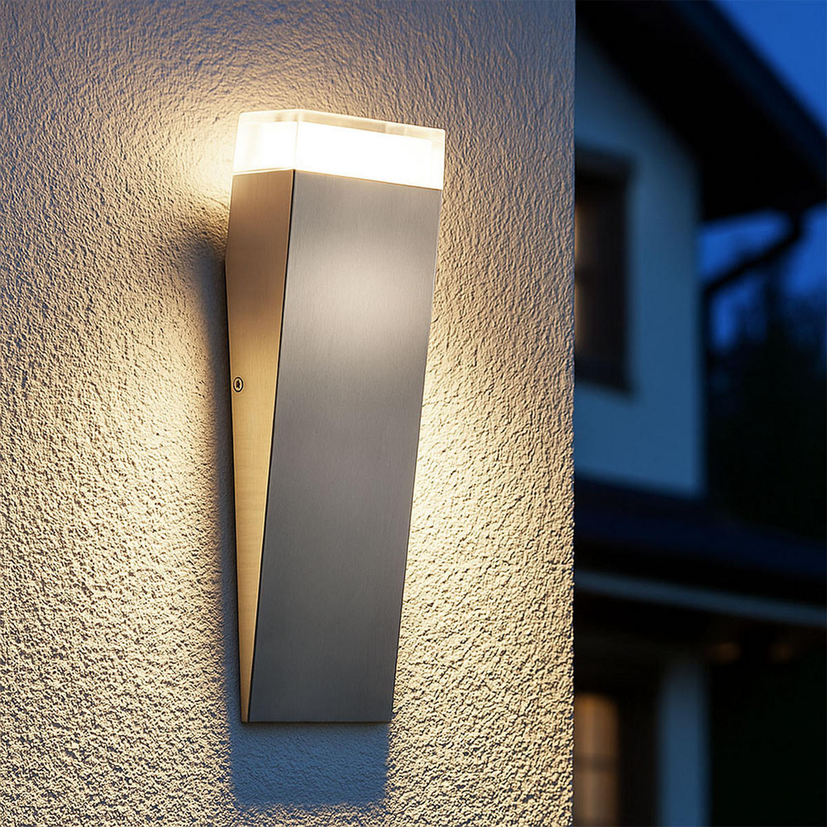 LED AUSSEN-WANDLEUCHTE Edelstahl Silber 3er Set - Silberfarben, Metall (7.5/30.5/8.5cm)
