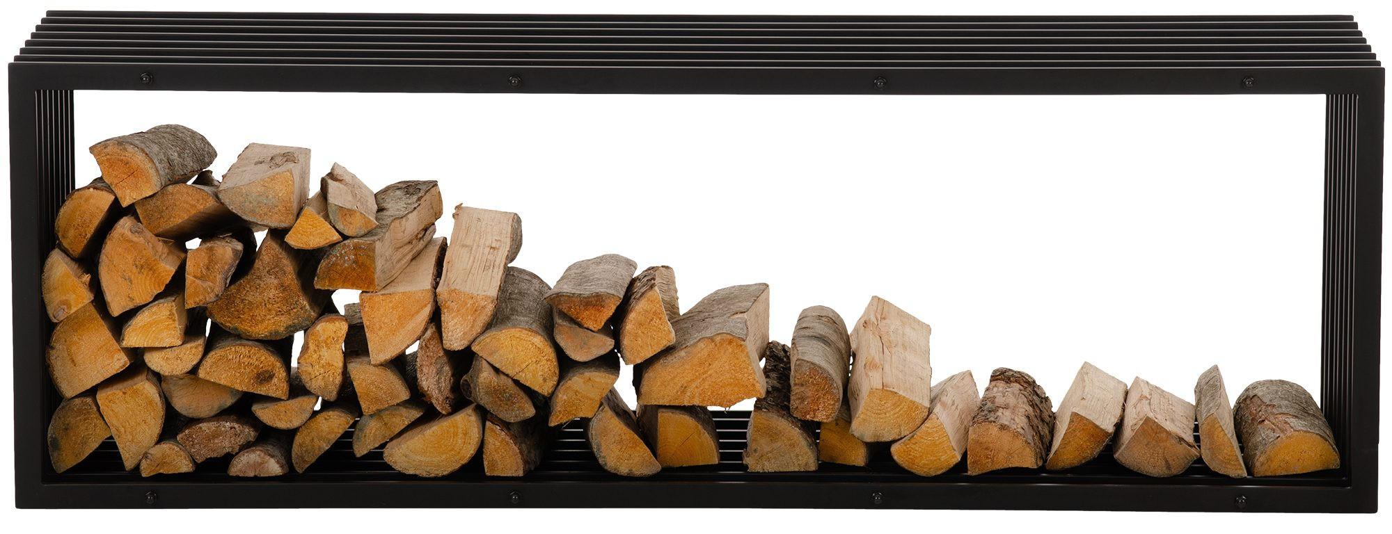 KAMINHOLZREGAL Metall PREMIUM Innen und Aussen Schwarz 40x50x150 cm - Schwarz, Metall (50/150/40cm) - DELUKE