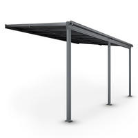 TERRASSENDACH Borneo Aluminium 4x3m dunkelgrau - Dunkelgrau, Metall (435/278/303cm) - Juskys