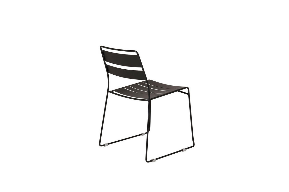 GARTENSTUHL 2er Set Schwarz - Schwarz, Holzwerkstoff (47/78/55cm) - ebuy24