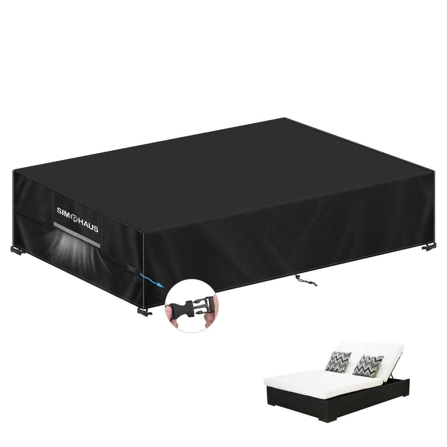 SCHUTZHÜLLE für Gartenliegen 200 x 130 x 40 cm Wasserdicht UV-Beständig - Schwarz, Textil (130/40/200cm)