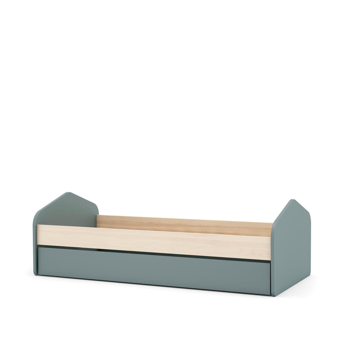 BETT 90x200 cm mit Schublade Bett 90x190 cm - LÉONIE - Grün, Holz (190/90cm) - Calicosy