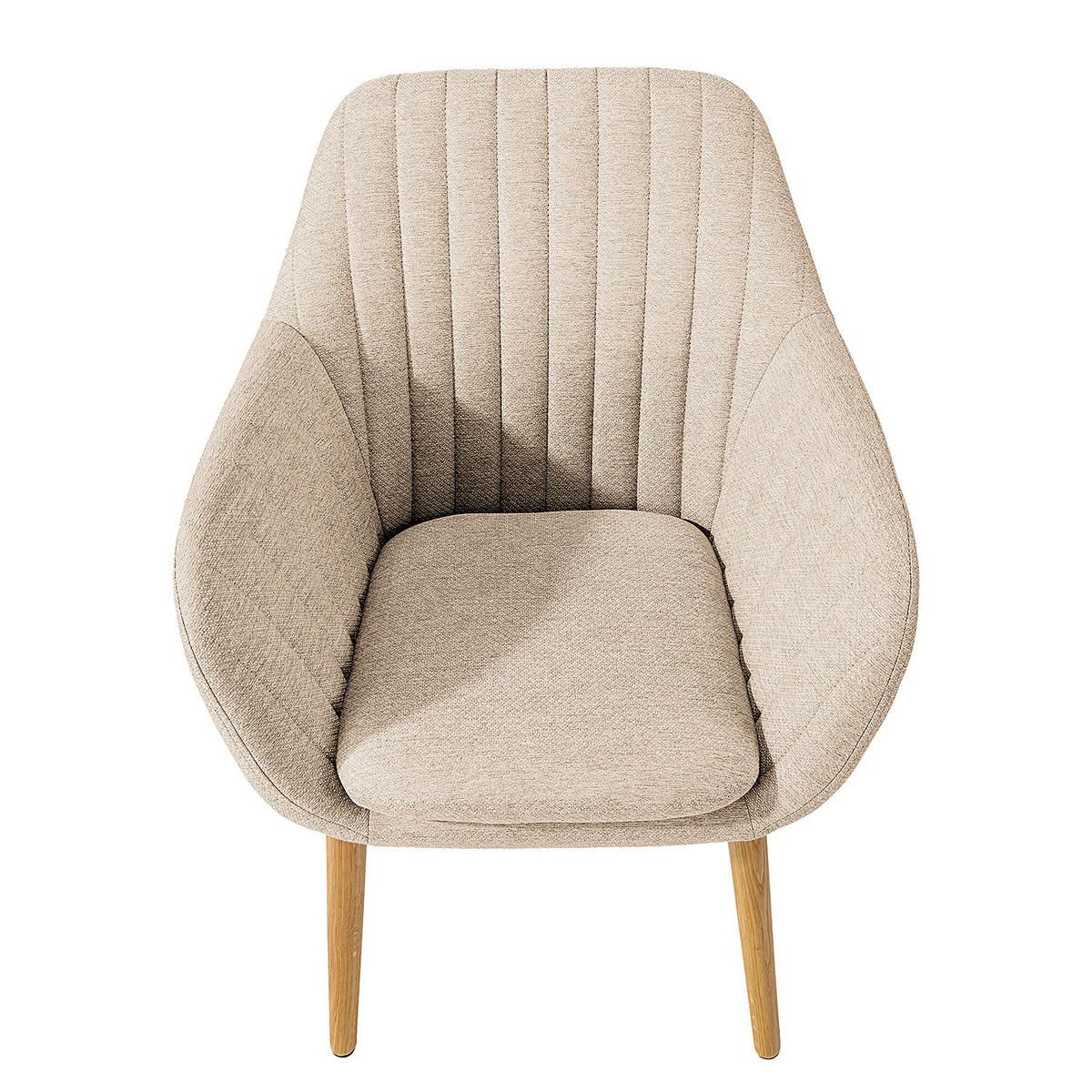 ARMLEHNENSTUHL - Eichefarben/Beige, Eichenholz/Holz (57/83/61cm) - home24