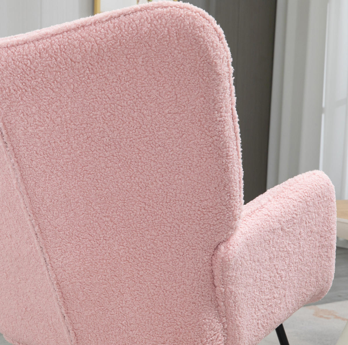 SCHAUKELSTUHL 98/71/101 cm rosa aus Polyester mit Armlehnen - Rosa, Textil (98/101/71cm) - OKWISH