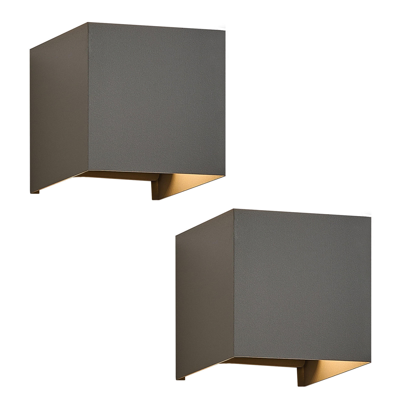 WANDLEUCHTE Maria 2er-Set - Grau, Metall (10/10/10cm) - Nettlife