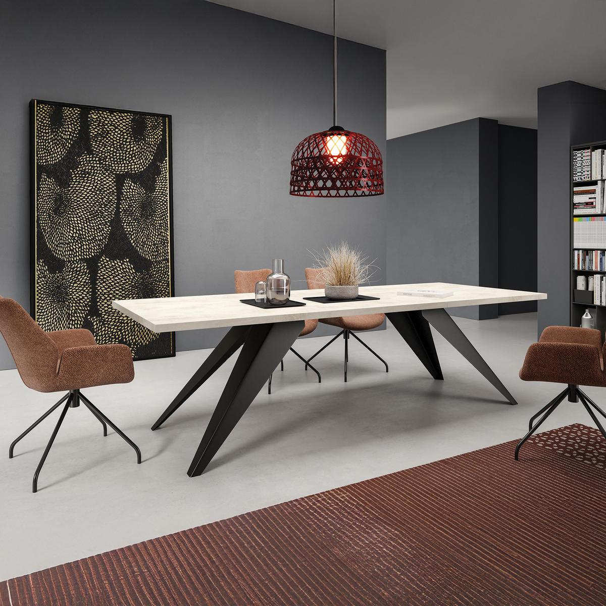 ESSTISCHE SENTO - Creme/Schwarz, Holzwerkstoff (90/160/76cm) - Meblini