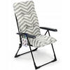 GARTENLIEGESTUHL 119 x 58 cm Zigzag“ - Weiß/Grau, Metall (58/119cm) - KADAX