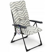 GARTENLIEGESTUHL 119 x 58 cm Zigzag“ - Weiß/Grau, Metall (58/119cm) - KADAX