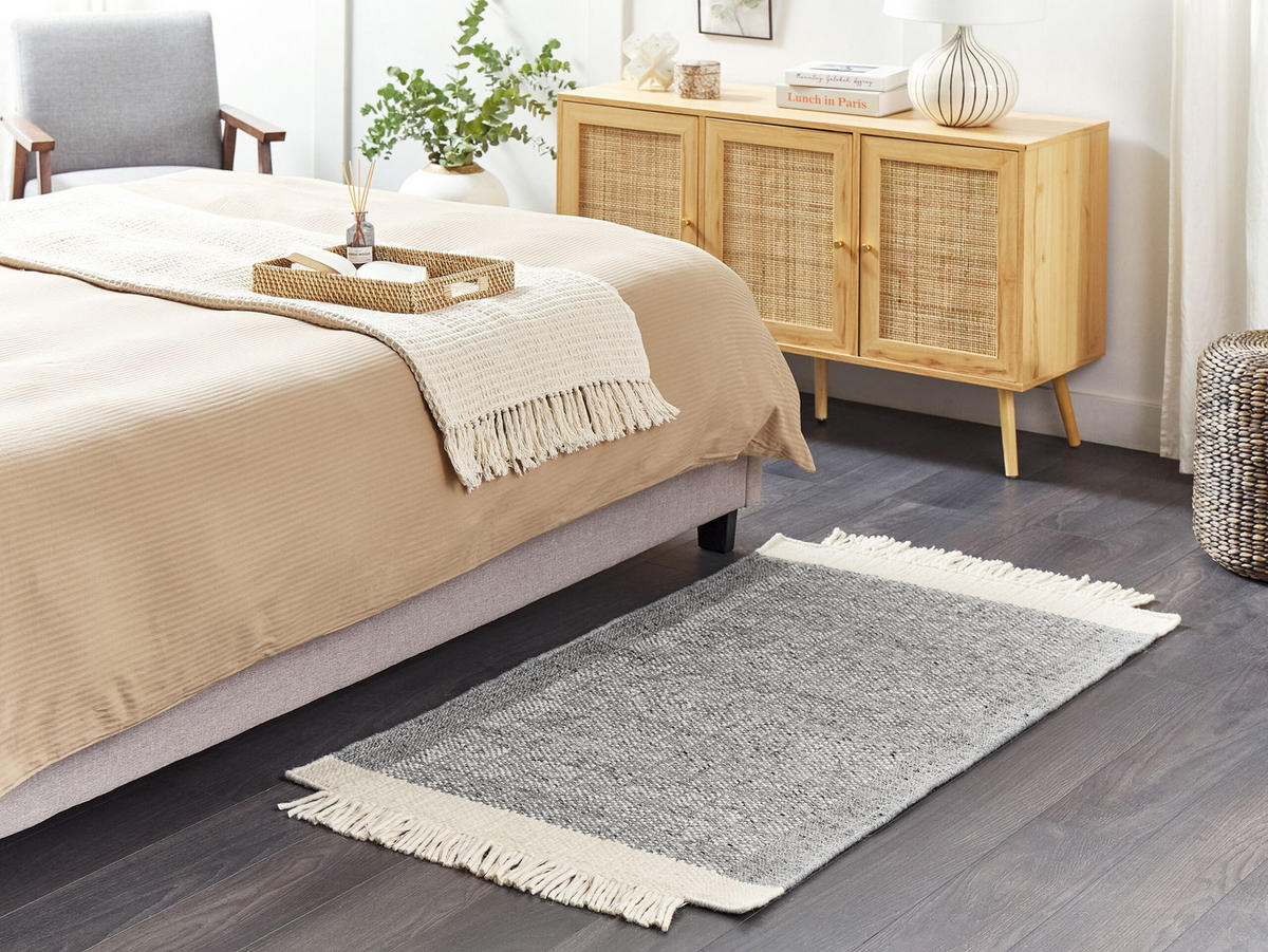 KURZFLOR-TEPPICH Tatlisu 150/80 cm - Grau, Textil (80/150cm) - Beliani