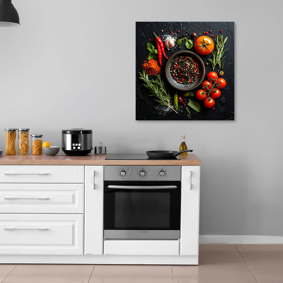 LEINWANDBILD Essen & Trinken 30x30cm - Rot, Textil (30/30cm) - Feeby