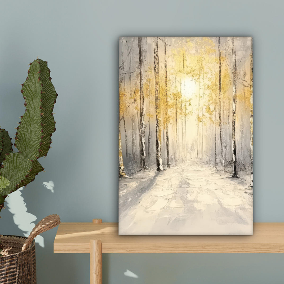 LEINWANDBILD Winter - Abstrakt - Schnee - Natur - Sonne Deko Wohnzimmer 20x30 cm - Grau, Textil (20/30cm) - MuchoWow