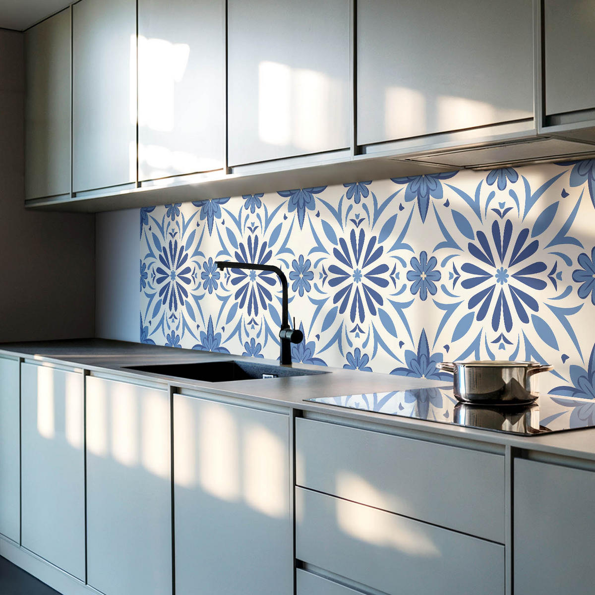 WANDPANEEL 100x50 cm selbstklebend Aeloria - Pastellblau, Kunststoff (50/1.6/100cm) - Wallfluent