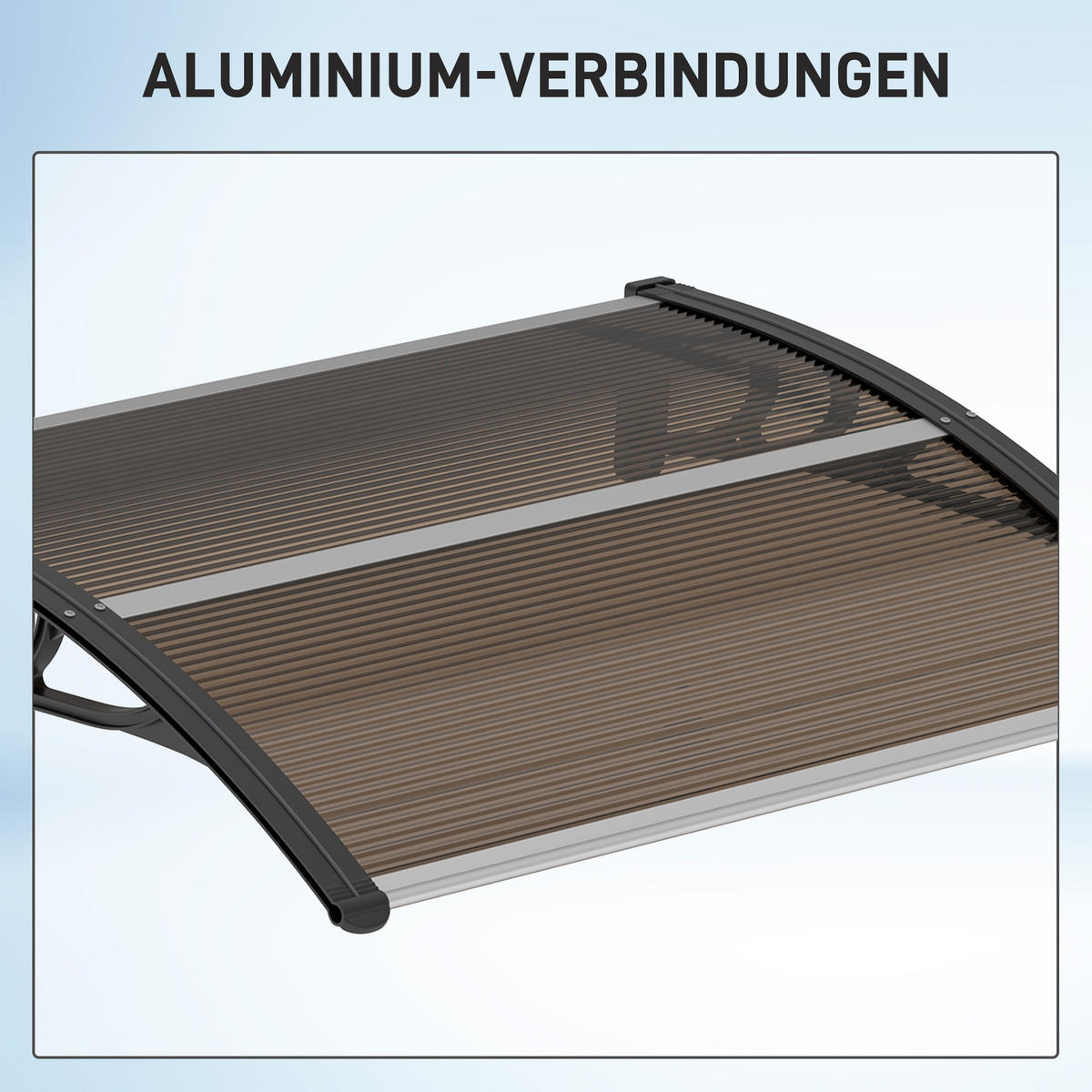 VORDACH DE-07401 Pultvordach, Polycarbonat, 120x75 cm Transparent - Schwarz/Braun, Kunststoff (75/23/120cm) - ComfortXL