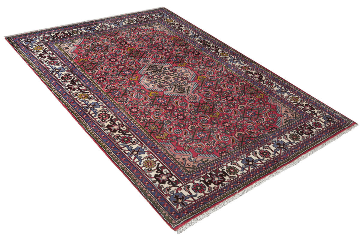 ORIENTTEPPICH handgeknüpft Assadabad Rot 187/126 cm Schurwolle - Rot, Textil (126/187cm) - Looma