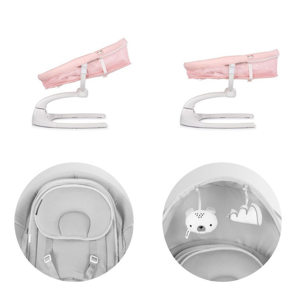 BABYWIPPE E-Sway rosa Bluetooth, Bewegungssensor, 5 Schwunggeschwindigkeiten, Fernbedienung - Rosa, Metall - Chipolino