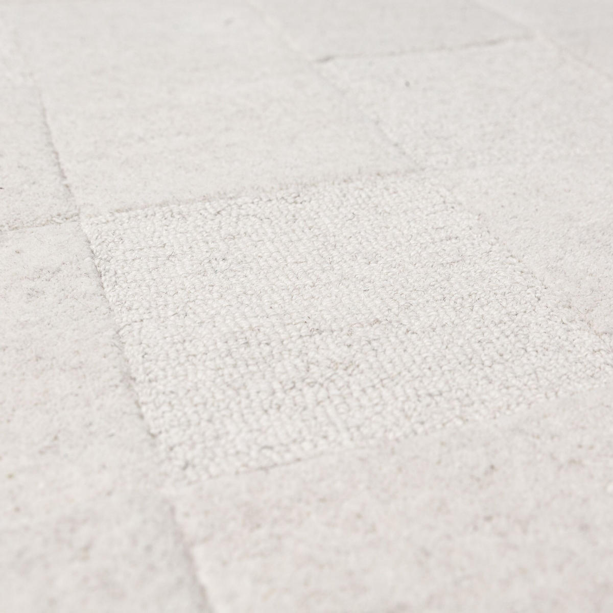 TEPPICH aus Wolle DEBEN in Elfenbein, mit Schachbrettmuster, 160 x 230 cm - Beige, Textil (160/230cm) - KADIMA DESIGN