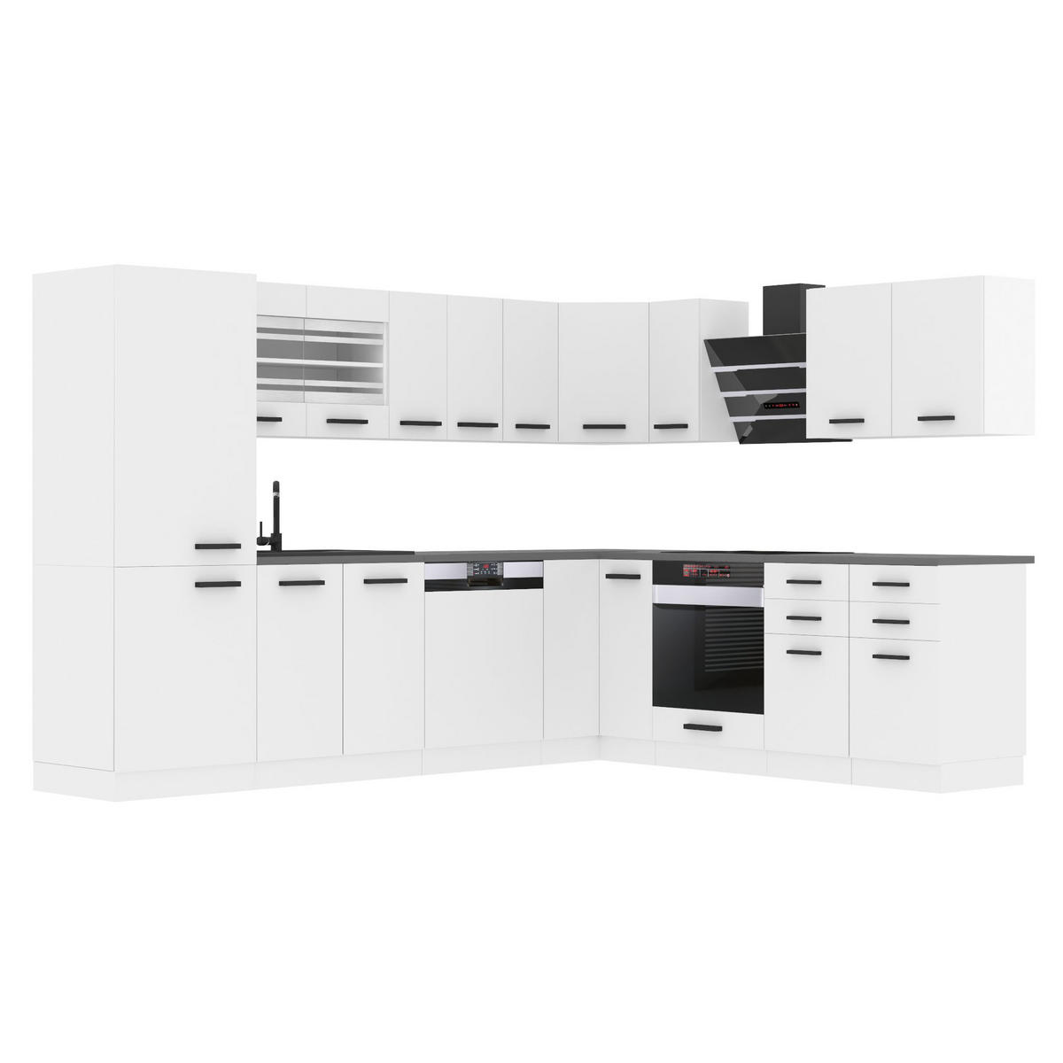 KÜCHE L-Form Julie, ohne Arbeitsplatten, Weiß matt - Weiß, Holz (460/204/60cm) - B BELINI GROUP
