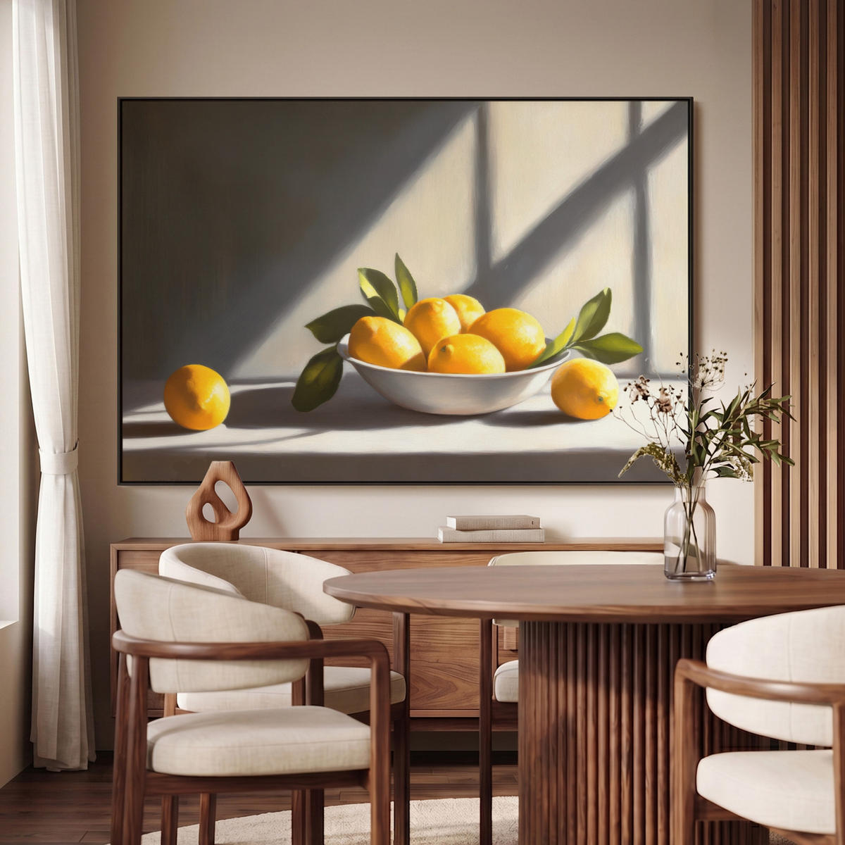 LEINWAND Bilder mit Rahmen - Zitronen - Stilleben - Gelb - 120x80 - Gelb, Textil (120/80cm) - MuchoWow