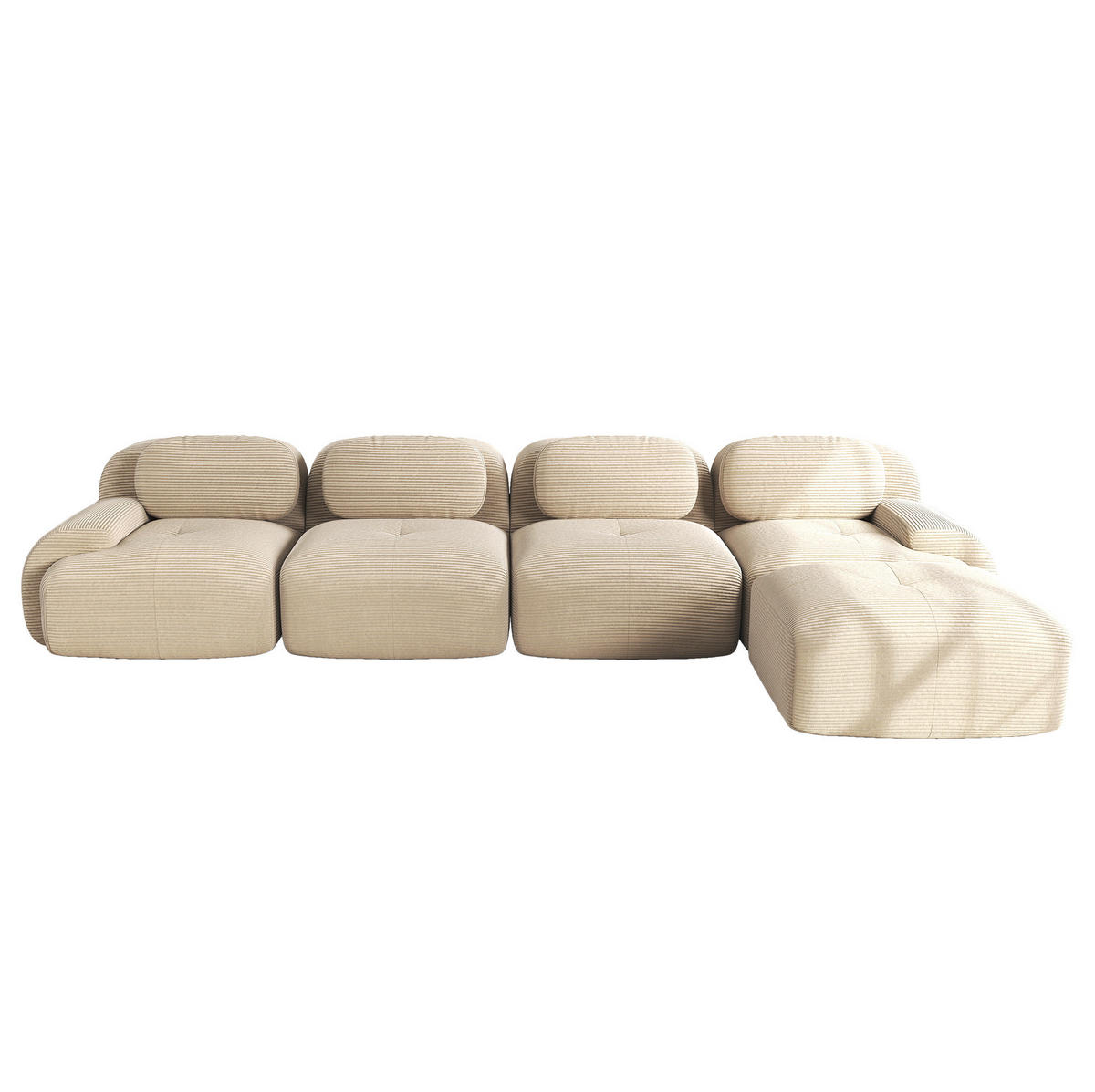 ECKSOFA modular rahmenlos Cord Beige - Beige, Kunststoff (178/388cm) - Meubliv