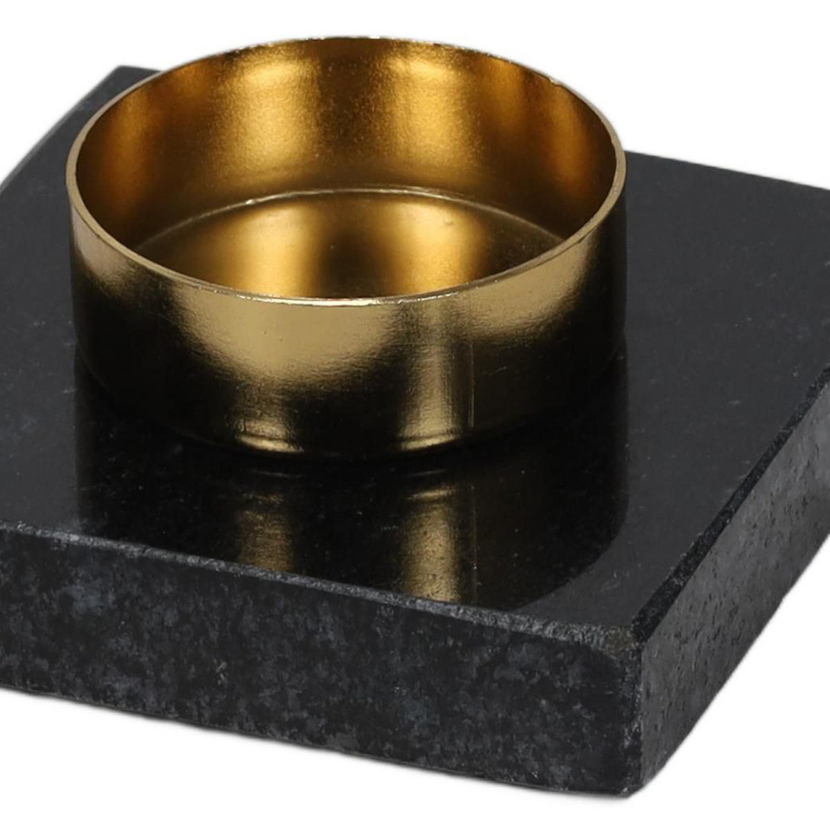 TEELICHTHALTER Granit-Untersetzer 4,5/7/5 cm - Grau, Stein (7/5/4.5cm) - Home Styling Collection