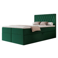 BOXBETT PONTI 120x200 cm Dunkelgrün (Samt) - mit 2 Bettkästen, Bonellmatratze und vertikaler Rautensteppung - Dunkelgrün, Holzwerkstoff/Textil (120/200cm) - Ravio