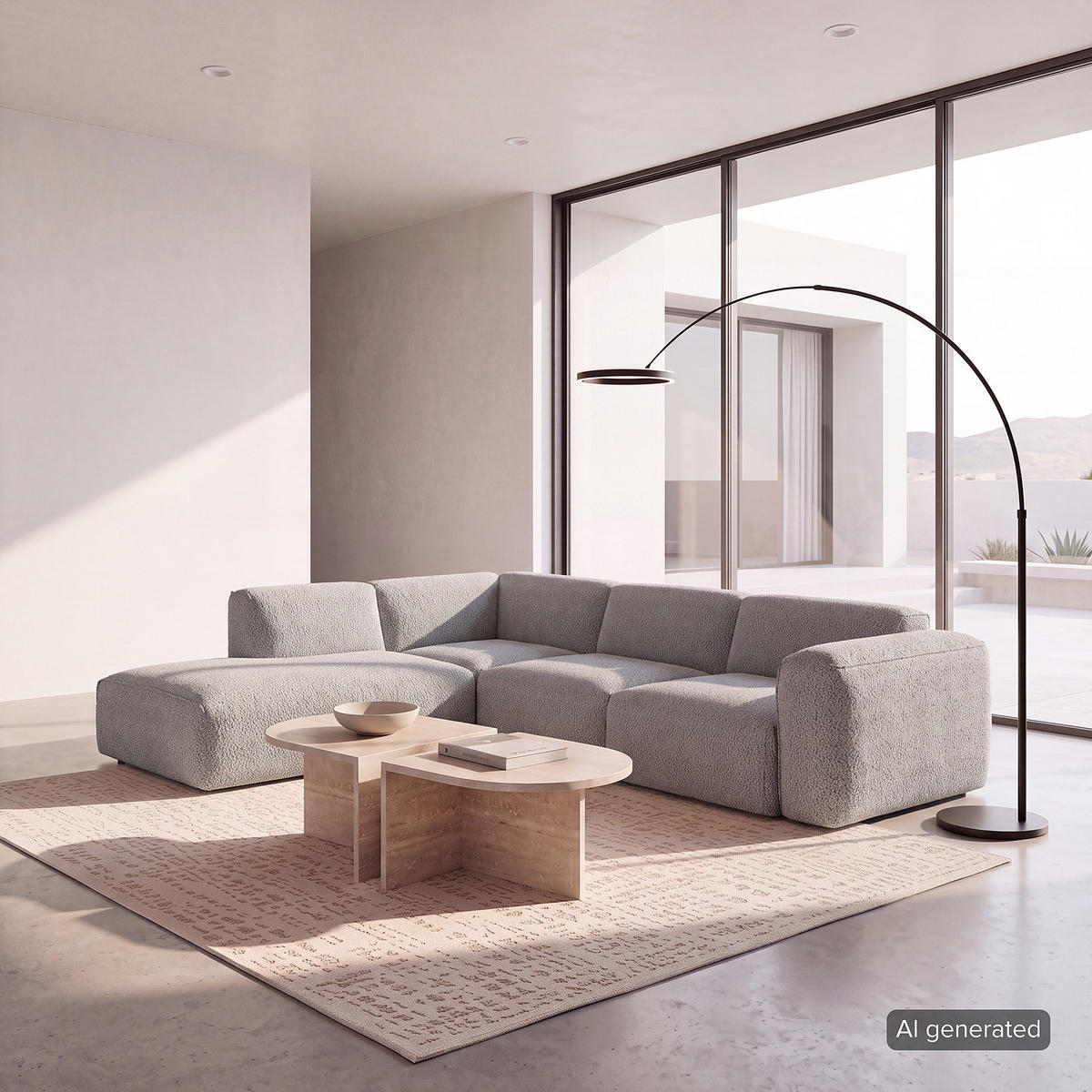 3-SITZER ECKSOFA mit Recamiere - Schwarz/Grau, Kunststoff/Textil (295/231cm) - home24