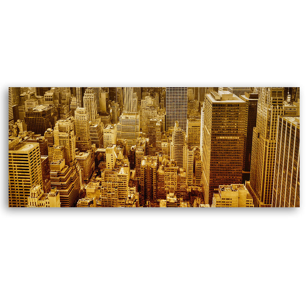 WANDBILD goldene gebäude - Beige, Textil (90/30cm) - Feeby