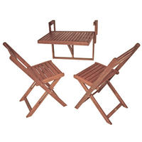 BALKONMÖBEL-SET Pisa Balkon-Set - Braun, Holz - DELUKE