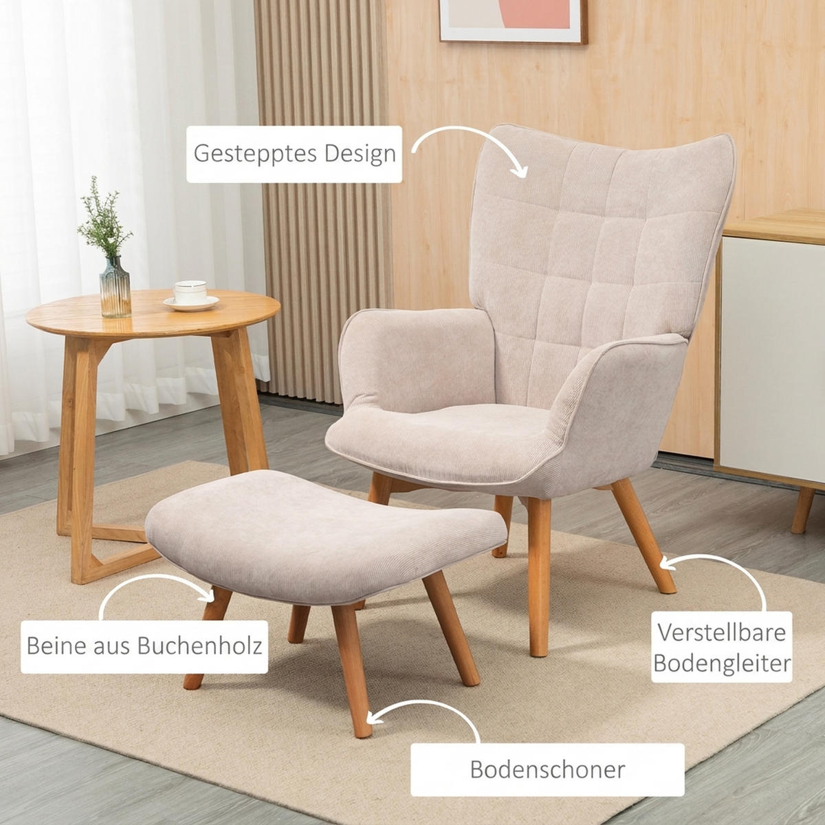SESSEL Beige 72.0/80.0/101.0cm - Beige, Textil (80/101/72cm)