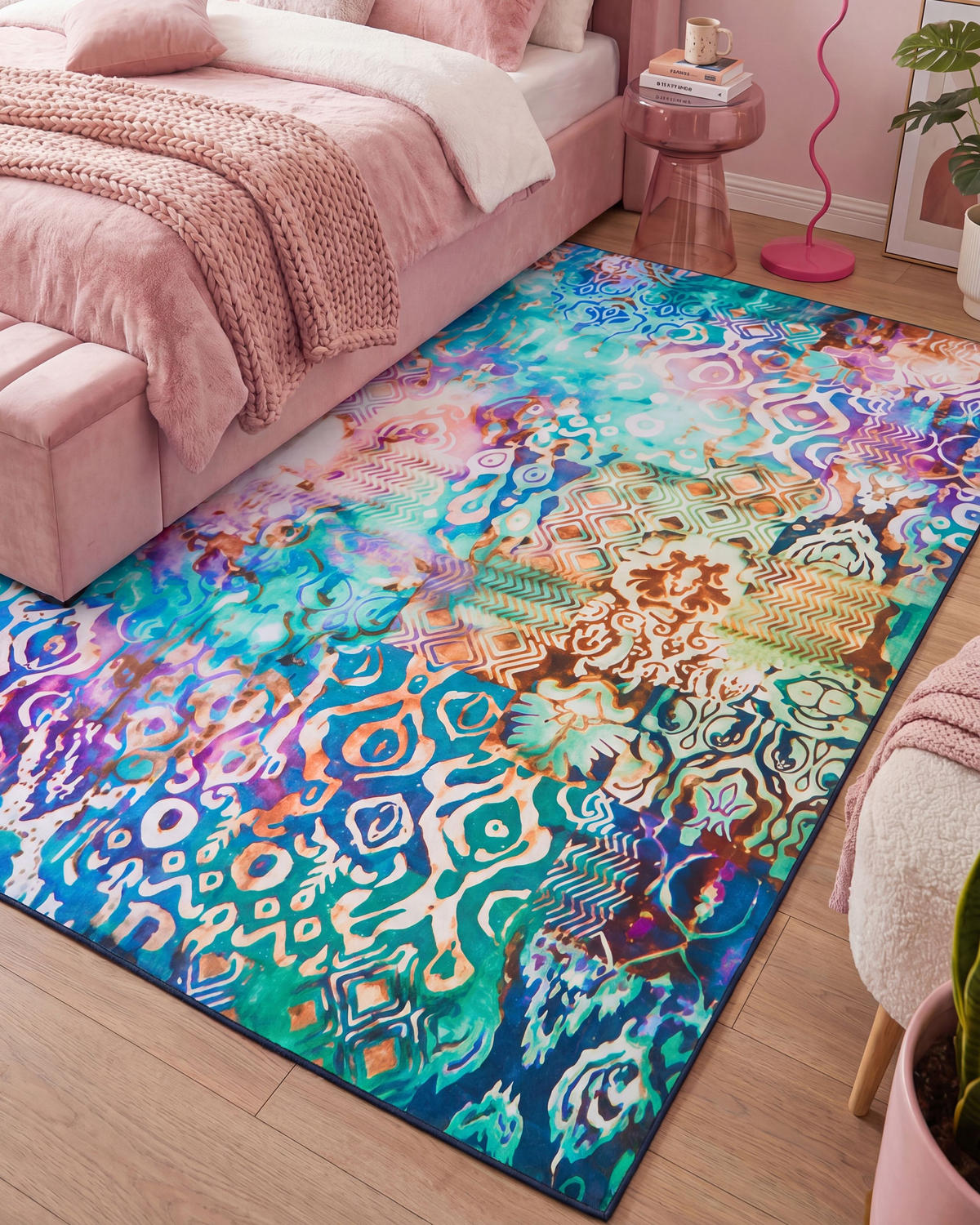 KOBEREC Barevný 200/300 cm Isvanta - různobarevná, textil (200/300cm) - Beliani