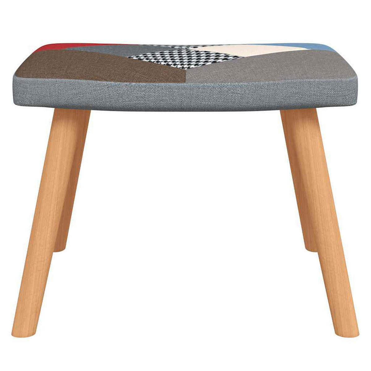 RELAXSESSEL Mit Hocker Patchwork Stoff - Multicolor/Braun, Holz/Textil (69/95.5/61.5cm) - vidaXL