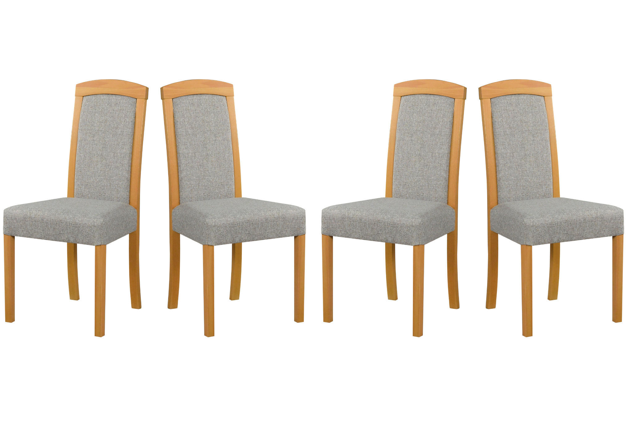 ESSZIMMERSTUHL - Set 4x Roma 7, grandson, hygge 11  - Birkefarben/Graubraun, Holz (45/96/41cm) - Leaf Design