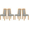 ESSZIMMERSTUHL - Set 4x Roma 7, grandson, hygge 11  - Birkefarben/Graubraun, Holz (45/96/41cm) - Leaf Design