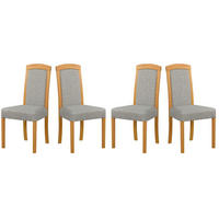 ESSZIMMERSTUHL - Set 4x Roma 7, grandson, hygge 11  - Birkefarben/Graubraun, Holz (45/96/41cm) - Leaf Design