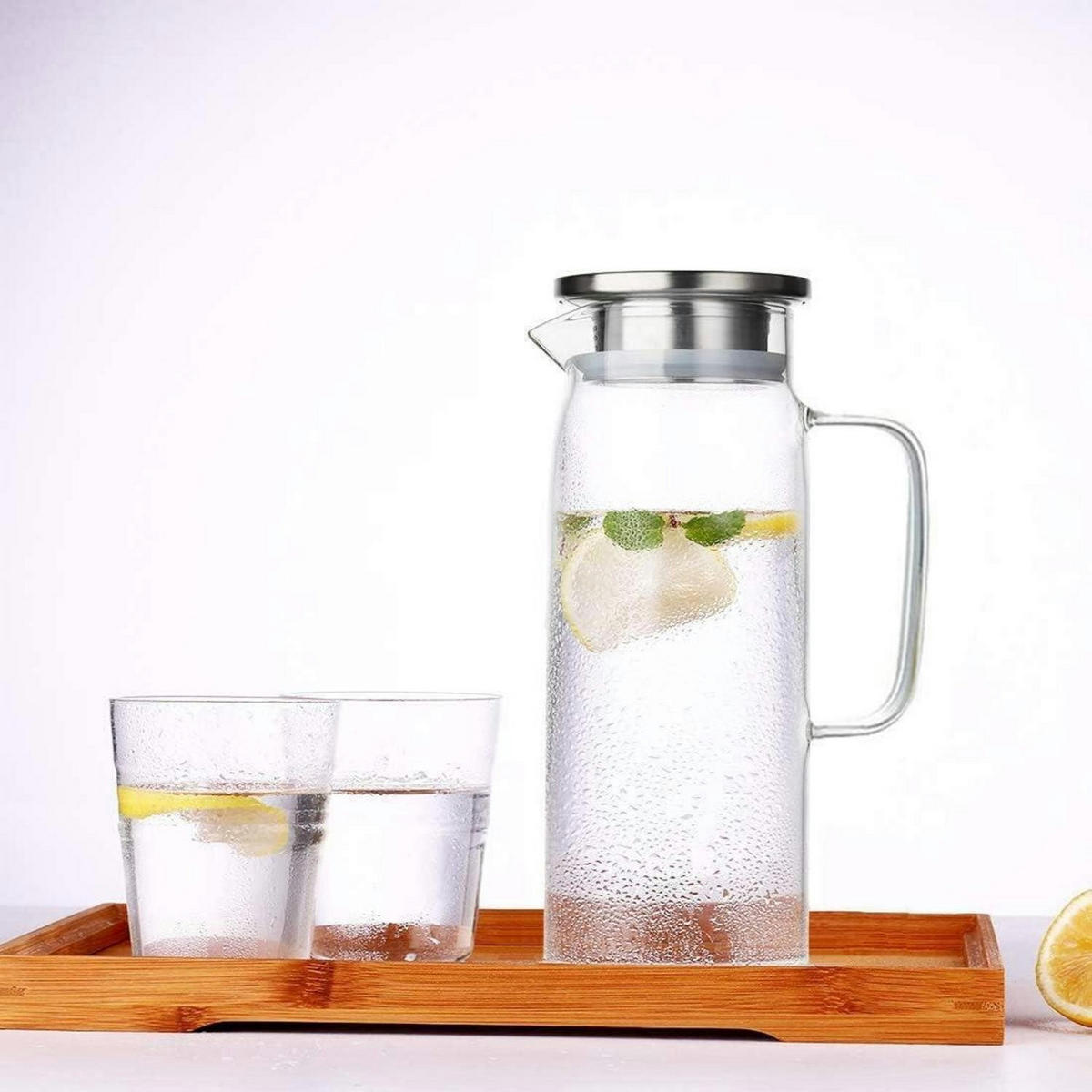 GLASKARAFFE mit Deckel 1000 ml - Transparent, Glas (8/24cm)