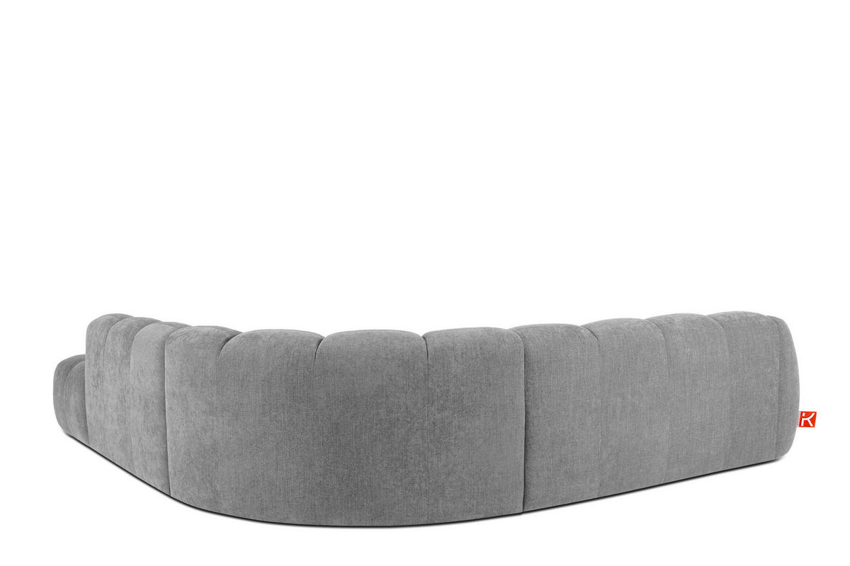 ECKSOFA RECHTS FLAVA, hell Aschgrau - Hellgrau, Holz/Holzwerkstoff (310/314cm) - KONSIMO®