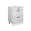 SCHUBLADENSCHRANK R-Line Weiß Landhaus 60 cm AP Marmor - Weiß, Holzwerkstoff (60/81.6/60cm) - Vicco