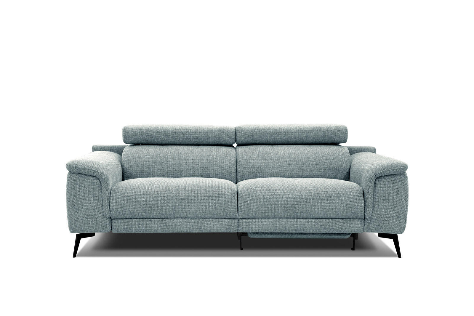 RELAXSOFA FIERO 3-Sitzer mit 1 Relaxfunktion, mintgrün - Schwarz/Mintgrün, Holzwerkstoff/Textil (212/82/103cm) - Courtois Laville