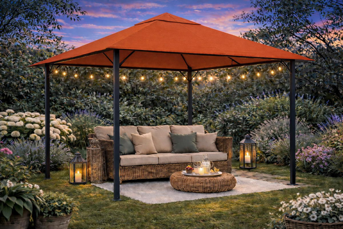 ERSATZDACH Pavillon 3/3 m Rotorange - Terracotta, Textil (297/1/297cm) - QUICK STAR