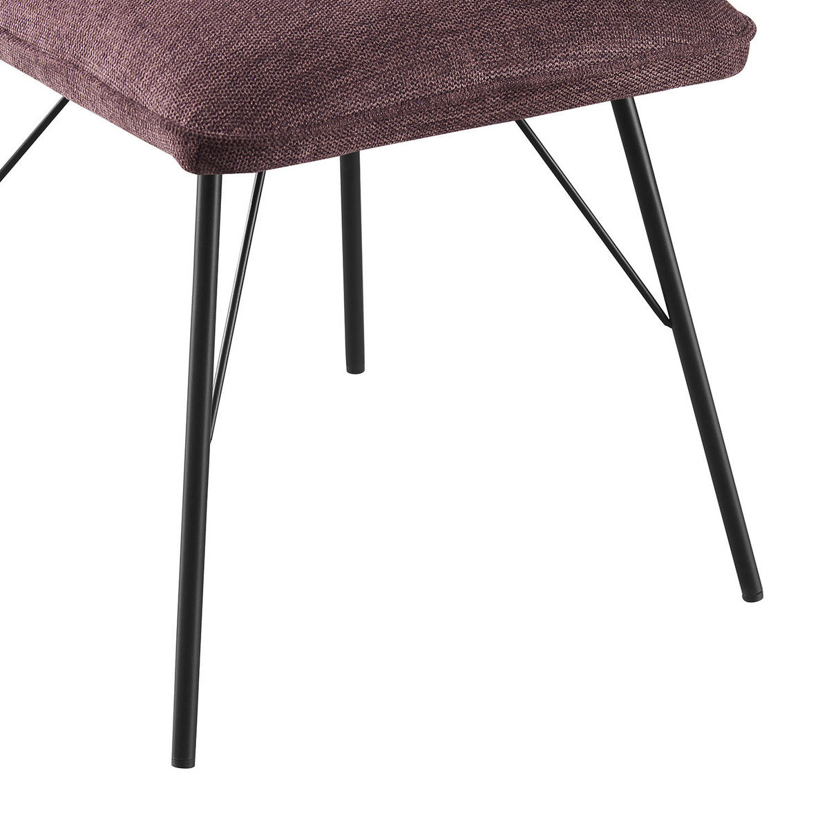 STUHL NELE Merlot 2 Stück - Rot, Textil/Metall (46/85/60cm) - B&D Home