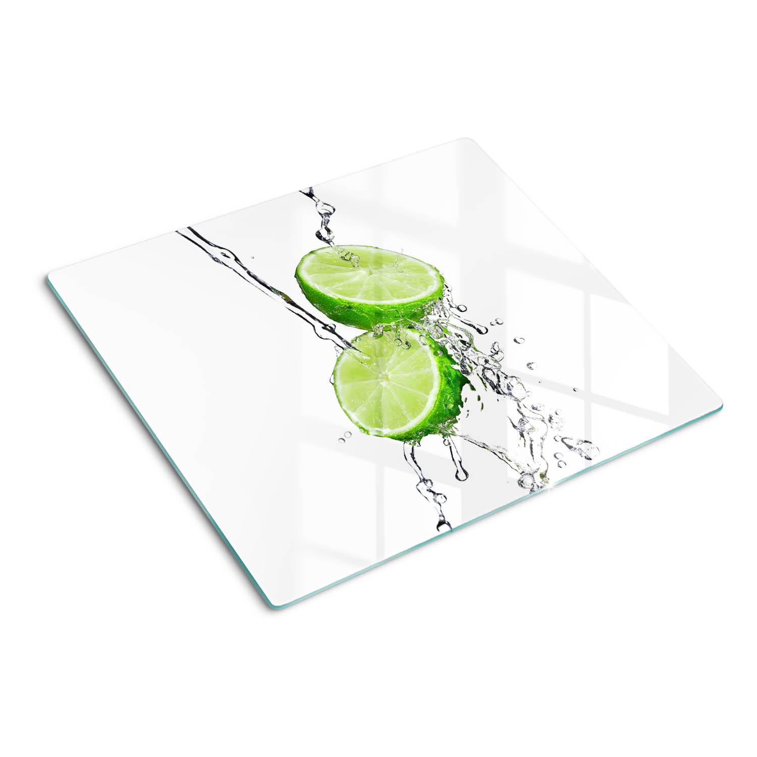 GLASPLATTE 60x52 cm Limetten und Wasser - Grün, Glas (60/0.4/52cm) - TULUP