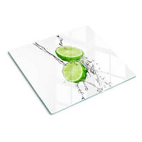 GLASPLATTE 60x52 cm Limetten und Wasser - Grün, Glas (60/0.4/52cm) - TULUP