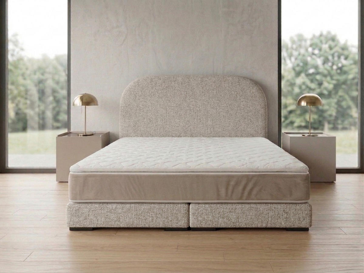 POLSTERBETT LEON1 90x 200 cm Farbe: Beige - Beige, Textil (90/200cm) - A&J MöbelLand