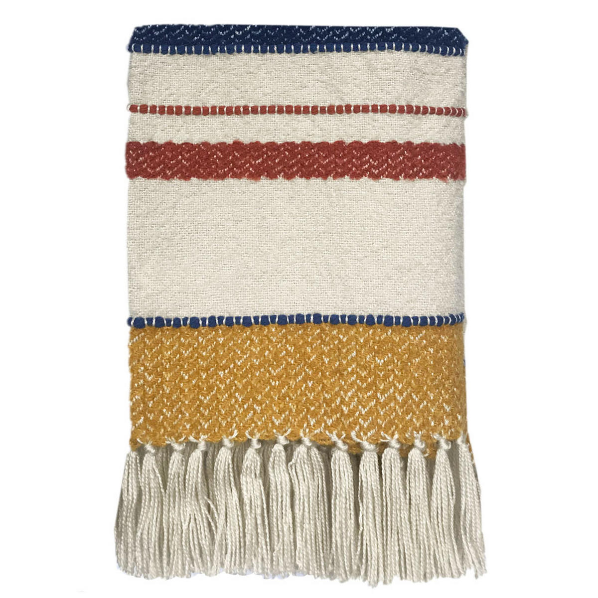 DECKE Wunder Mehrfarbig Bouclé - Blau/Gelb, Textil (125/150cm) - Malagoon