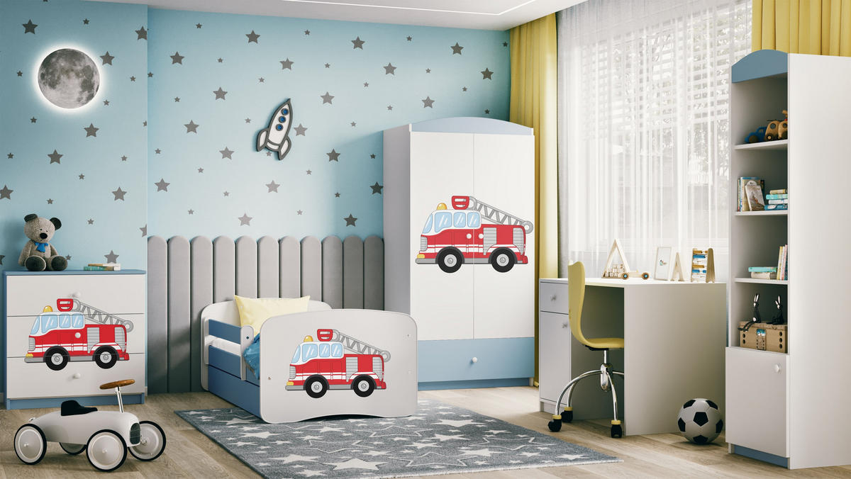 KOMMODE Babydreams Löschzug 81/81/41 - Blau, Holzwerkstoff (81/81/41cm) - RAUMHIRSCH FURNITURE