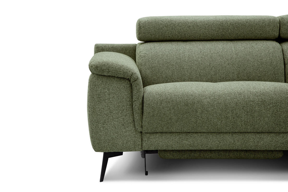 ECKSOFA FIERO 5-Sitzer mit 1 Relaxfunktion, olivgrün - Olivgrün, Holzwerkstoff/Textil (290/228cm) - Courtois Laville