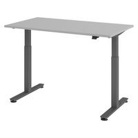 SCHREIBTISCH elektrisch XMST 80/140/74 cm in Grau/Graphitfarben - Graphitfarben/Grau, Holzwerkstoff (80/140/74cm) - bümö