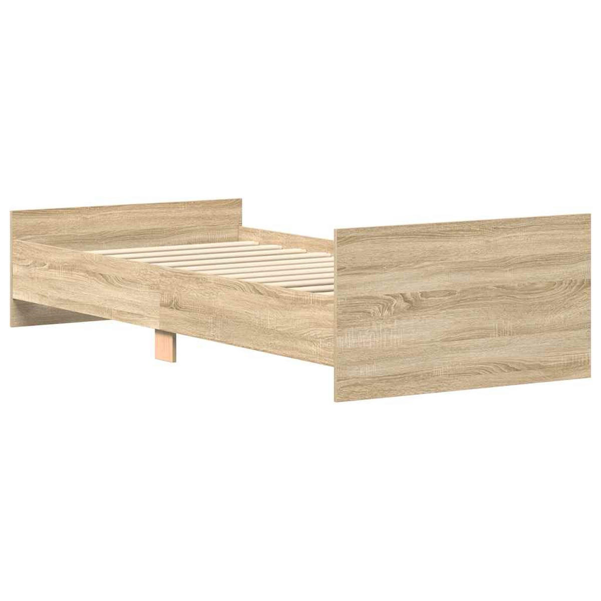 BETTGESTELL Ohne Matratze Sonoma-Eiche 90/190 Cm Holzwerkstoff - Braun, Metall (90/190cm) - vidaXL