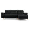 ECKSOFA Carl L - Schwarz - Schwarz, Holz (232/137cm) - Möblo