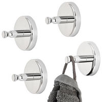 HANDTUCHHAKEN LUCENTE 4er Set, Edelstahl verchromt - Chromfarben, Metall (6/4.5/6cm) - bremermann